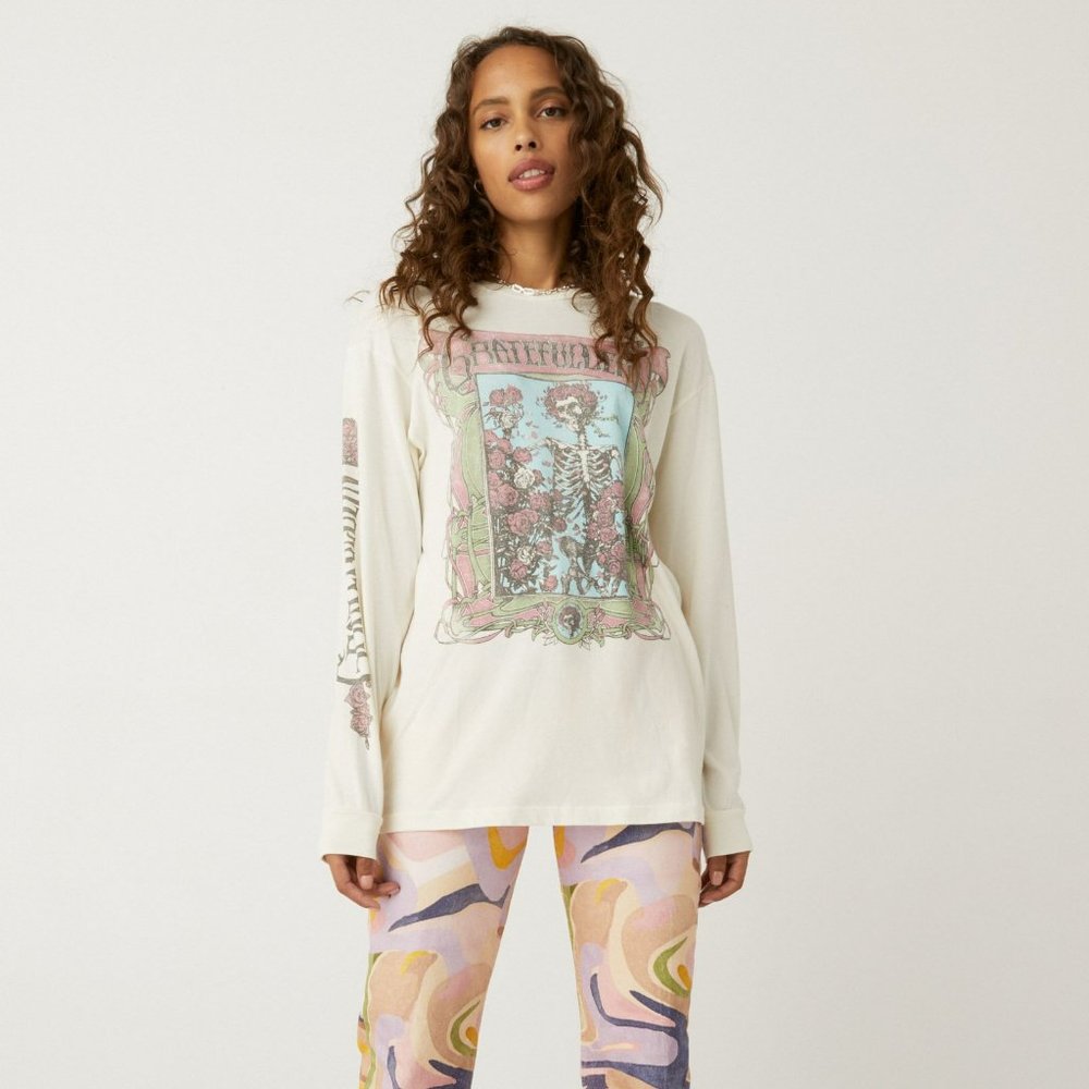 Grateful Dead Oxford Circle Oversized Long Sleeve Top